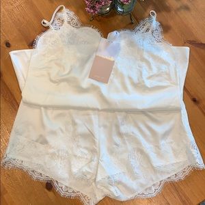 NWT White Lingerie Cami Set